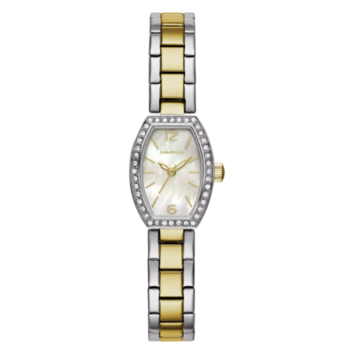 Caravelle 45L168 Mother of Pearl Dial Two Tone Ladies Watch - Silver White
