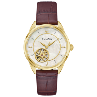 Bulova 97L179 Sutton Mother of Pearl Dial Automatic Ladies Watch - White