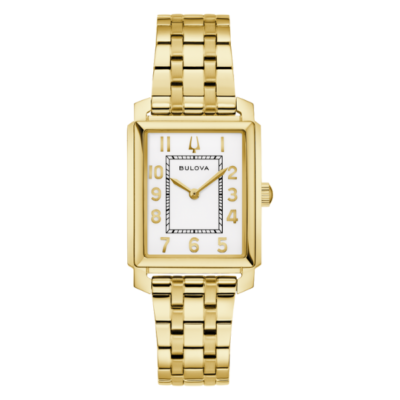 Bulova 97L186 Sutton Rectangle Dial Ladies Watch - White
